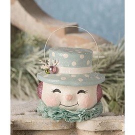 Happy Pastel Color Snowman Snowy Winter Bucket Christmas Holder