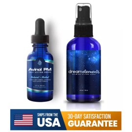 Avinol PM Liquid Drops + DE Calming Pillow Spray Bundle|Sleep Support| Relaxing