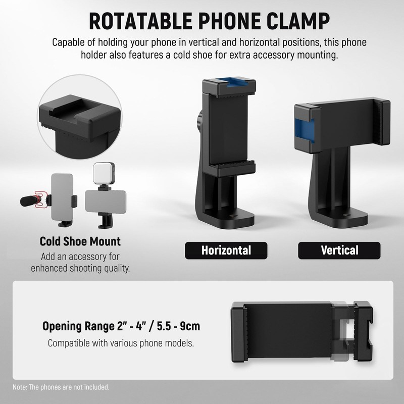 NEEWER Camera Slider Dolly with Ball Head & Phone Clamp,4