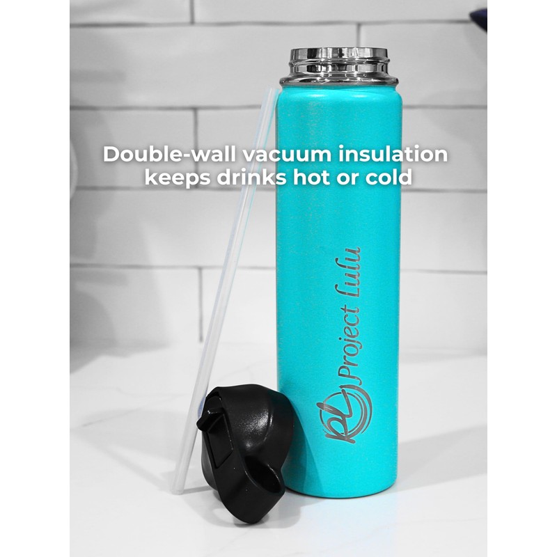 Project Lulu Insulated Stainless Steel Water Bottle Handle Flip Top