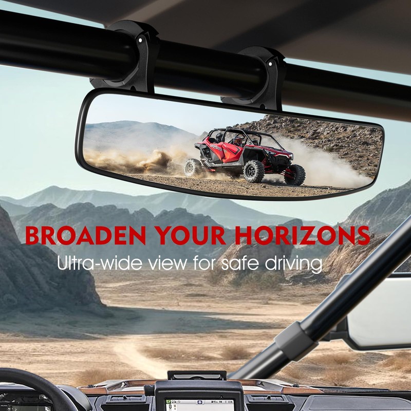 BETOOLL 16.5" Wide Rear View Race Mirror Convex Mirror with