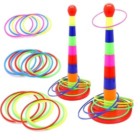 2 Color Columns + 48 Circles, Colorful Happy Circle Game,Children's Play Park, Christmas Party Birthday Party Gift. Suitable for Indoor Holiday Games Family Christmas Party Games