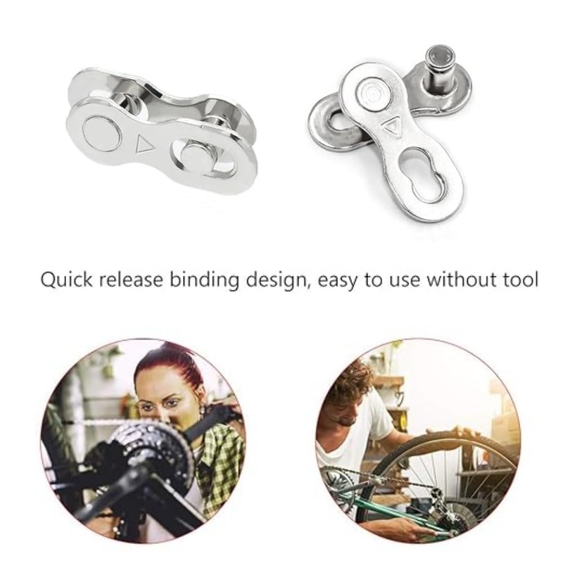 Bicycle Chain Quick Link Connector Set, 5 Pairs, Compatible with