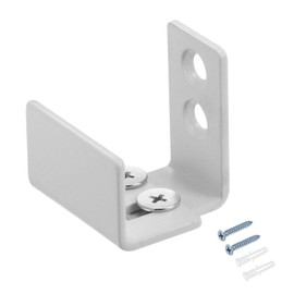 QUARKZMAN Floating Barn Door Floor Guide, Wall Mounted, (25mm-37mm) Flexible Adjustable U-Bracket Design, White