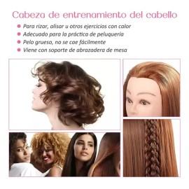 Cabeza De Entrenamiento De Maniquí De Peluquería 24 Pulgadas