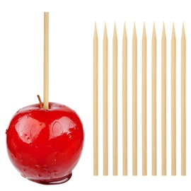 HANSGO 100PCS Wooden Candy Apple Sticks, 5 mm 7 inch Birch Caramel Apple Cotton Sticks Semi Pointed Lollipop Skewer for Festival Party Favor BBQ Corn Dog