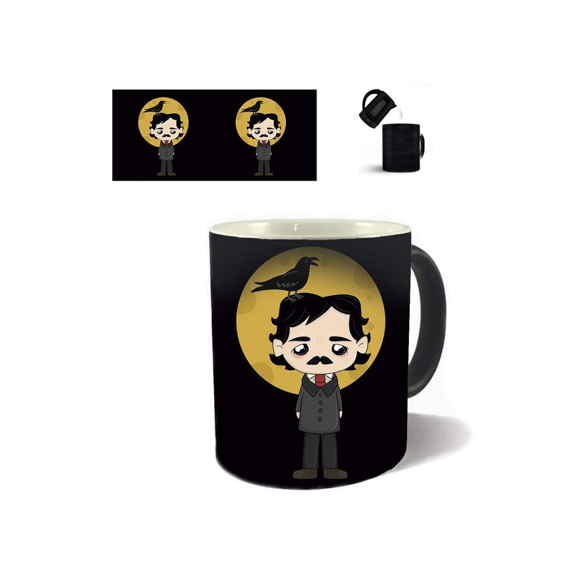Taza Mágica 11oz Edgar Allan Poe caricatura