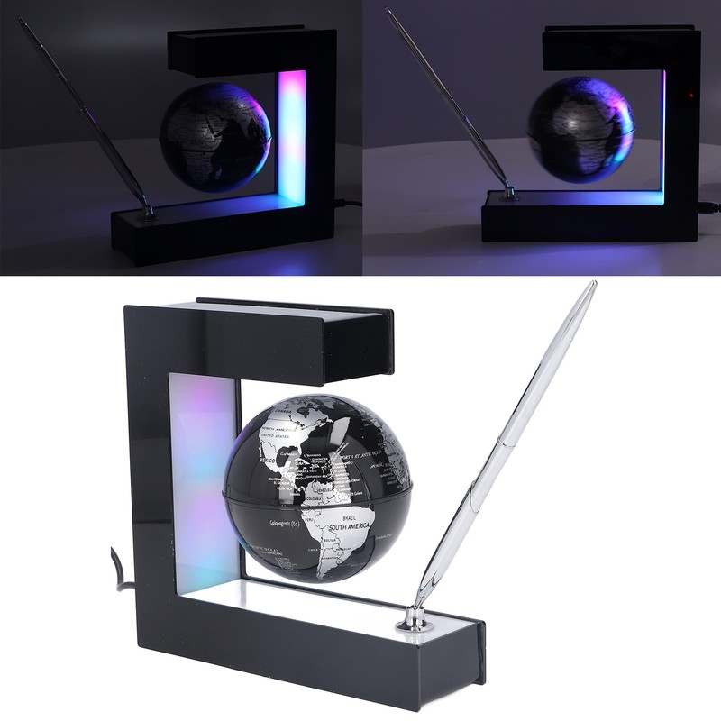 Magnetic Levitation Globe E Shaped Floating Decoration Ornament 100‑240V for