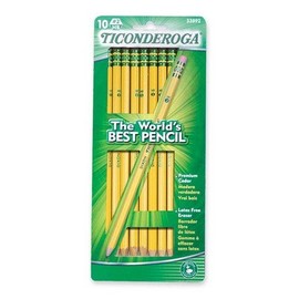 Dixon Ticonderoga No.2 Soft Pencil, Yellow, 10 Count(1-Pack)