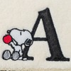 Tsujiseru Snoopy Mini Towel 25cm Initial A Embroidered White