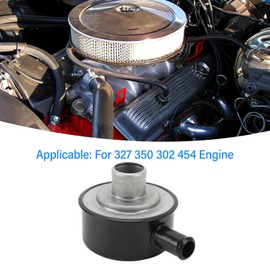 Valve Cover Breather Filter, Round Valve Cover Breather Push In Style Highly Polished Breather Device with Vent Tube, Push In Air Breather for 327 350 302 454 Engine
