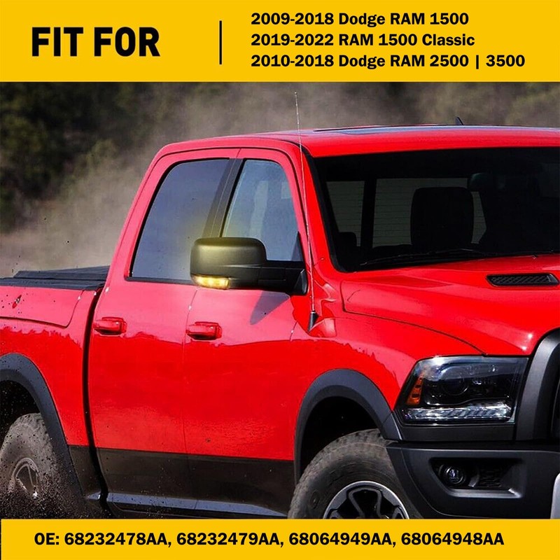 Front Mirror Turn Signal Puddle Light Compatible with Dodge Ram