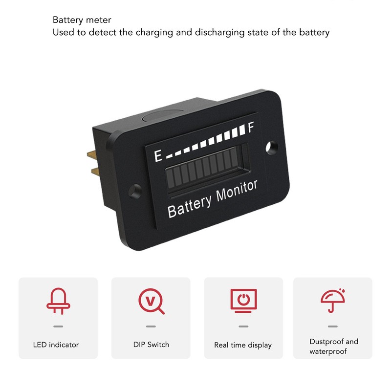 12V 24V 48V 60V 72V LED Battery Monitor Meter Battery