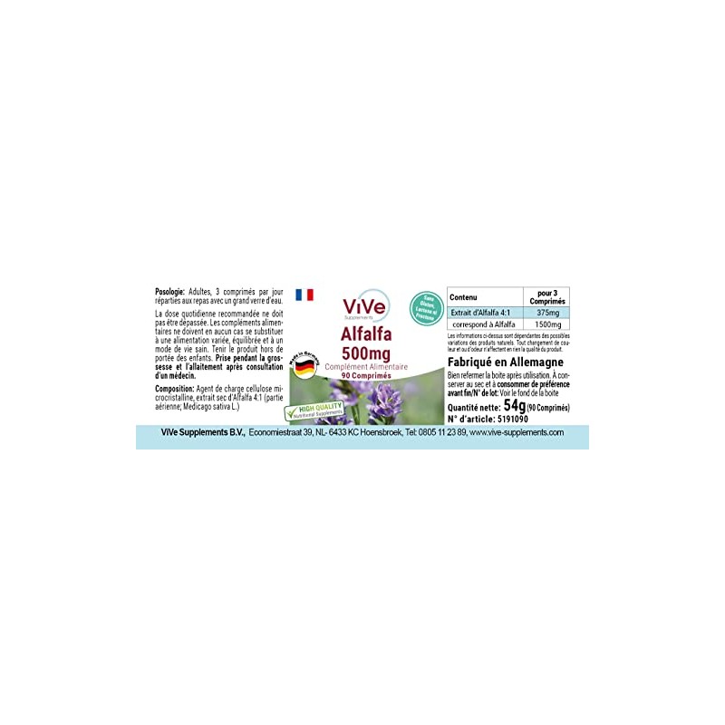 Alfalfa – 90 Tablets – 4x Concentrated Medicago Sativa Extract