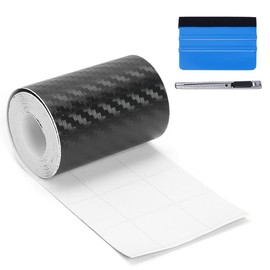 LZLRUN Free Tool Kit 3D Carbon Fiber Vinyl Tape for Black Out Chrome Delete Window Trim Door Trim Universal Chrome Black Dry Carbon Fiber Detailing Tape Overlay Wrap (2" x 30ft)