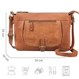 STILORD 'Odette' Leather Handbag Women's Shoulder Bag Vintage Bag Leather Crossbody Bag Women's Shoulder Bags Retro Shoulder Bag Women's Bag Leather, Rustico - Brown
