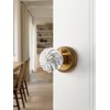 SORWDUERM 1 Pack Crystal Knobs Antique Brass Door Knob Interior