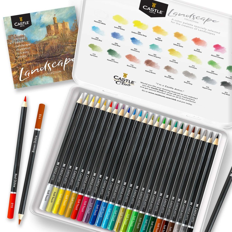Castle Arts Coloured Pencils Set, Pack of 24