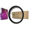 FLEXISTYLE Wall Clock, Wood, Black, 32 cm