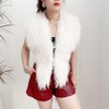 MZE JPLAN Women's Faux Fur Vest Tie Backless Halter Sleeveless