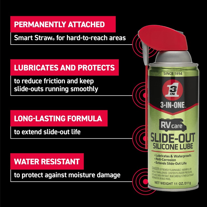 3-IN-ONE RVcare Slide-Out Silicone Lube, Premium RV Slide-Out Lubrication, 11