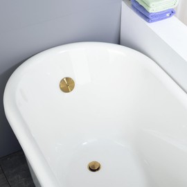 Anpean Brass Tip-Toe Bath Tub Drain Kit with Basket Strainer, Champagne Bronze