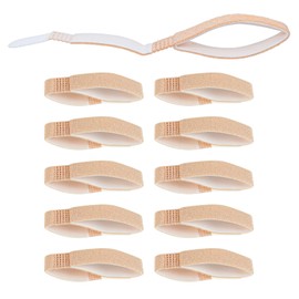 Wanmu Buddy Tape Finger Straps, 10 Pcs Finger Buddy Wraps With Padded, Hook and Loop Fingers Tapes Pinky Fingers Splint for Injured, Jammed, Swollen Fingers-Support, Washable and Reusable (Nude)