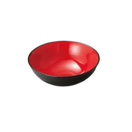 Yamashita Kogei 907211059 Sashimi Plate, Red and Black, Shallow Bowl, 5.9 x 2.2 inches (15 x 5.5 cm), 16.9 fl oz (500 cc)