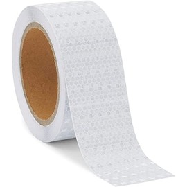 White 2 Inch Safety Reflective Tape Roll for Trailers, Bicycles, Cars, Trucks, Signs, Vehicles, Outdoor Use (30 Ft)