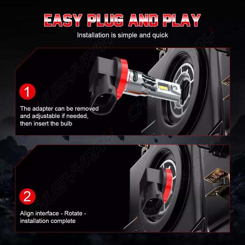CHUSYYRAY H11 CSP LED Headlight High Low Beam Bulbs Kit