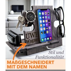 Docking Station personalisiert – Geschenk für Männer zum Hochzeitstag – Holz Organizer mit Gravur – Stilvolles Männergeschenk für Ehemann oder Partner – Praktisch & emotional