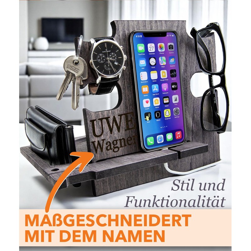 Docking Station personalisiert – Geschenk für Männer zum Hochzeitstag –