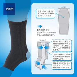 [ミズノ] サポーター 足首用 ドライベクター 吸湿速乾素材 ムレにくい 動きやすさ 男女兼用 C2JSB607 ブラック M