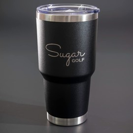 Sugar Golf | 30 oz Tumbler | Stainless Steel | Vacuum Insulated | Slider Lid (Black)