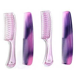 MAPLE Grooming Multicolor Hair Combs For Women Combo Set Assorted, Pack of 4 (PURPLE)