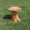 WELLAND Natural Cedar Stump Stool, 14" End Table, Live Edge