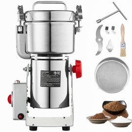 Happybuy 750g Electric Grain Mill Grinder, High Speed 2000W Commercial Spice Grinders, Stainless Steel Pulverizer Powder Machine, for Dry Grains Spices Cereals Coffee Corn Pepper, Swing Type