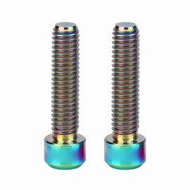 Brake Caliper Screws, 2 Pieces Disc Brake Screws Titanium Alloy M6 x 25 mm Bicycle Screws for Mountain Bike Brake Caliper (Multicolour)