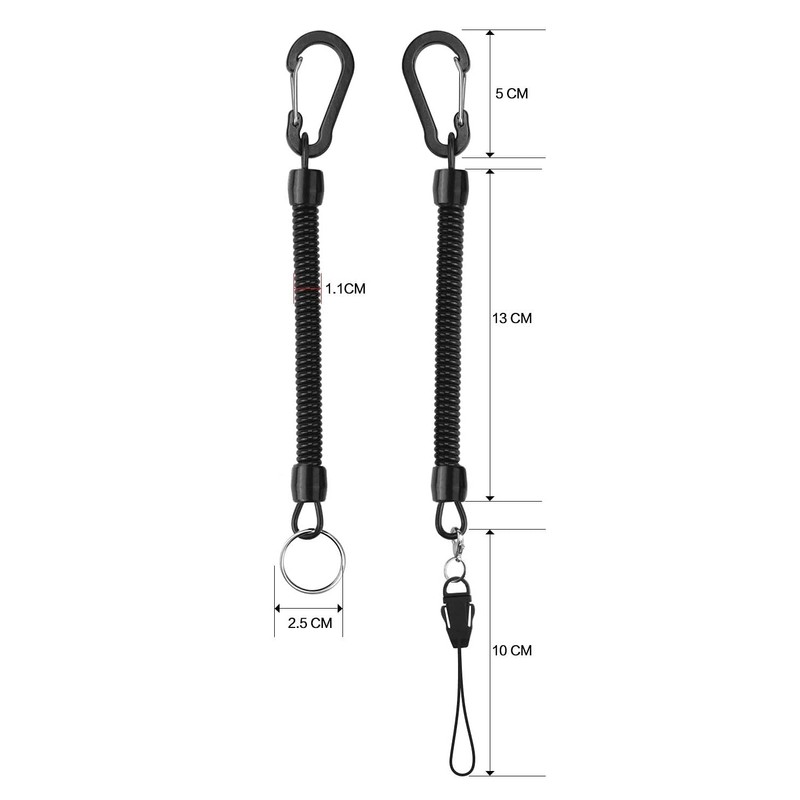 Wave Design [(3 Sets)) Curl Cord Strap, Coil Strap, Stretchable,