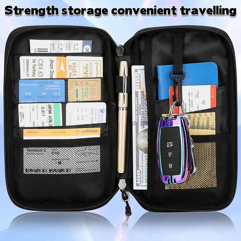 Passport Bag Travel Documents Organiser with RFID Blocker Travel Document