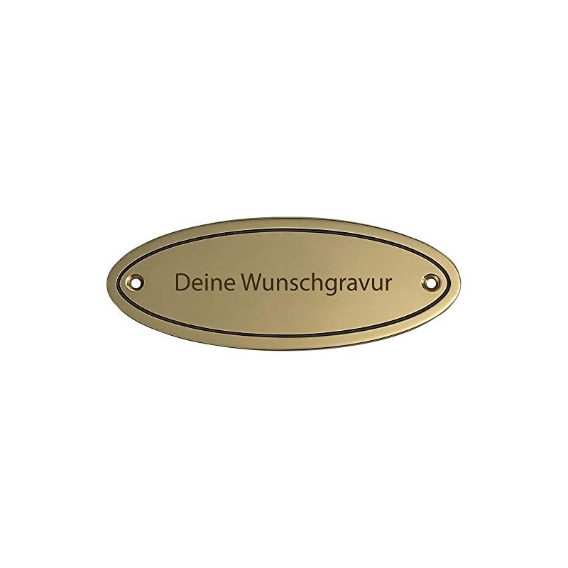 Oval Brass Plaque with Engraving
