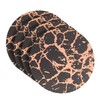 Dainty Home Black Rose Gold Marble Round Cork Placemats -