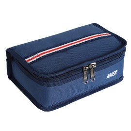 MIER Portable Thermal Insulated Cooler Bag Mini Lunch Bag for Kids, Navy Blue