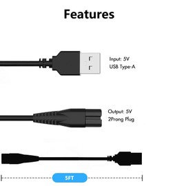 kamikakushi for Wahl Hair Clippers Charger Charging Cable Compatible with Wahl 9899-804 9899-800 9870-800 Stainless Steel 9 in 1 WM8080-800 WM8081-800 WM8081-801 9818-803 Charger Cable