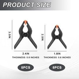 Sikweny Pack of 10 Clamping Clamps, Adjustable Jaw Spring Clamp, Ergonomic Design, Mounting Clips, Non-Slip Texture for DIY Projects, Model Making, Photo Studio, Sticky Notes, Cable Attachment