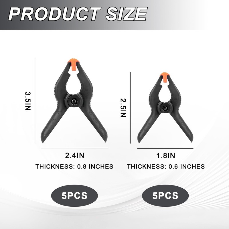 Sikweny Pack of 10 Clamping Clamps, Adjustable Jaw Spring Clamp,