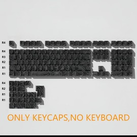 (Keyboard not included)Glowing Contour PBT Keycaps Set - Double-Shot Shine-Through Backlit Keycaps for 100% 108/87/65/60% Layouts | Cherry Profile White & Black Keycaps, ASMR Silent Gaming Keyboard Upgrade & RGB Gift for Gamers boyfriend gift:_Black
