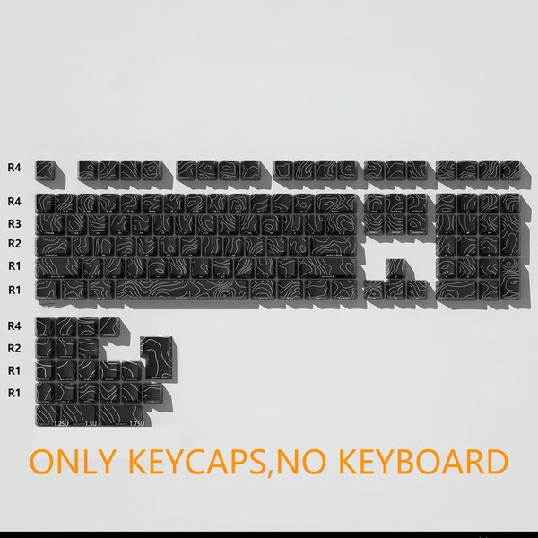 (Keyboard not included)Glowing Contour PBT Keycaps Set - Double-Shot Shine-Through