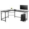 Teraves 66" L-Shaped Desk Computer Gaming Desk Laptop Table Corner