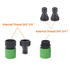 VEHIRANS 10pcs Quick Connect Hose Fittings Set, Plastic Garden Hose Connect for 3/4" GHT Male and Female Couplers